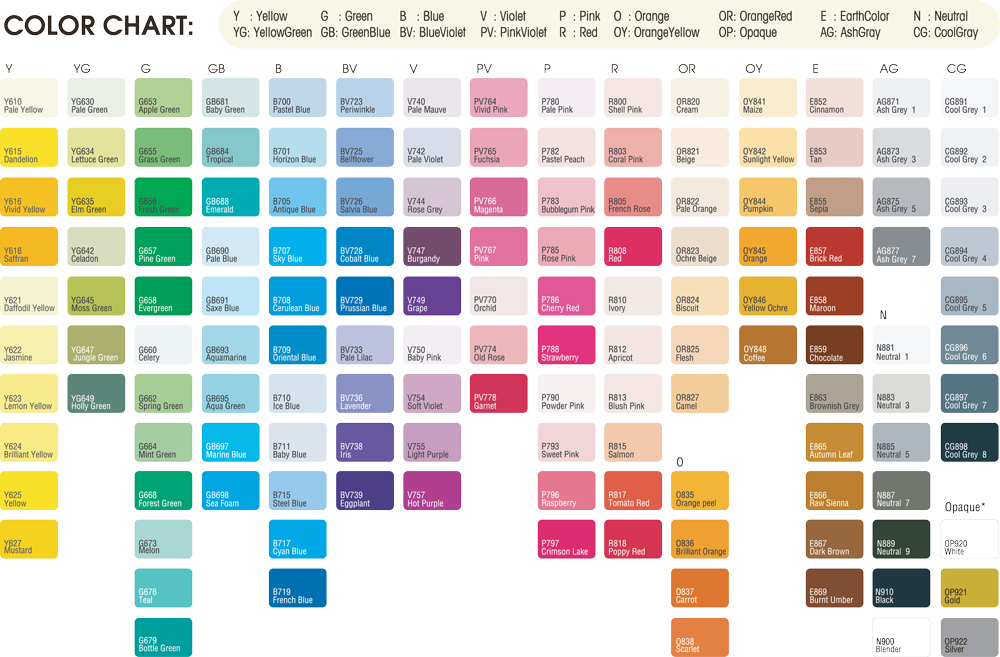 editora cr 225 s le plume set a 78 canetas marcadores le pen color chart