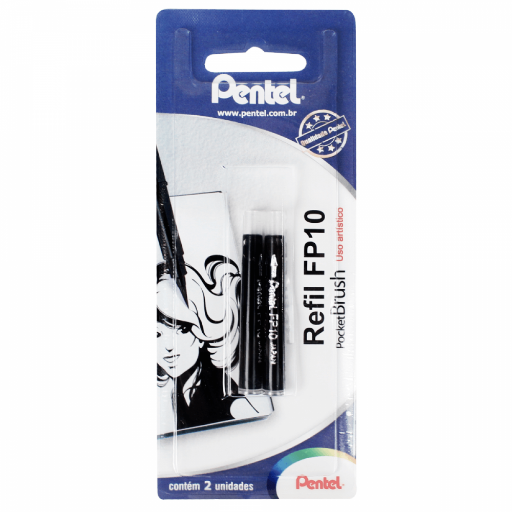 REFIL Pocket Brush Pentel caneta pincel Imagem 2